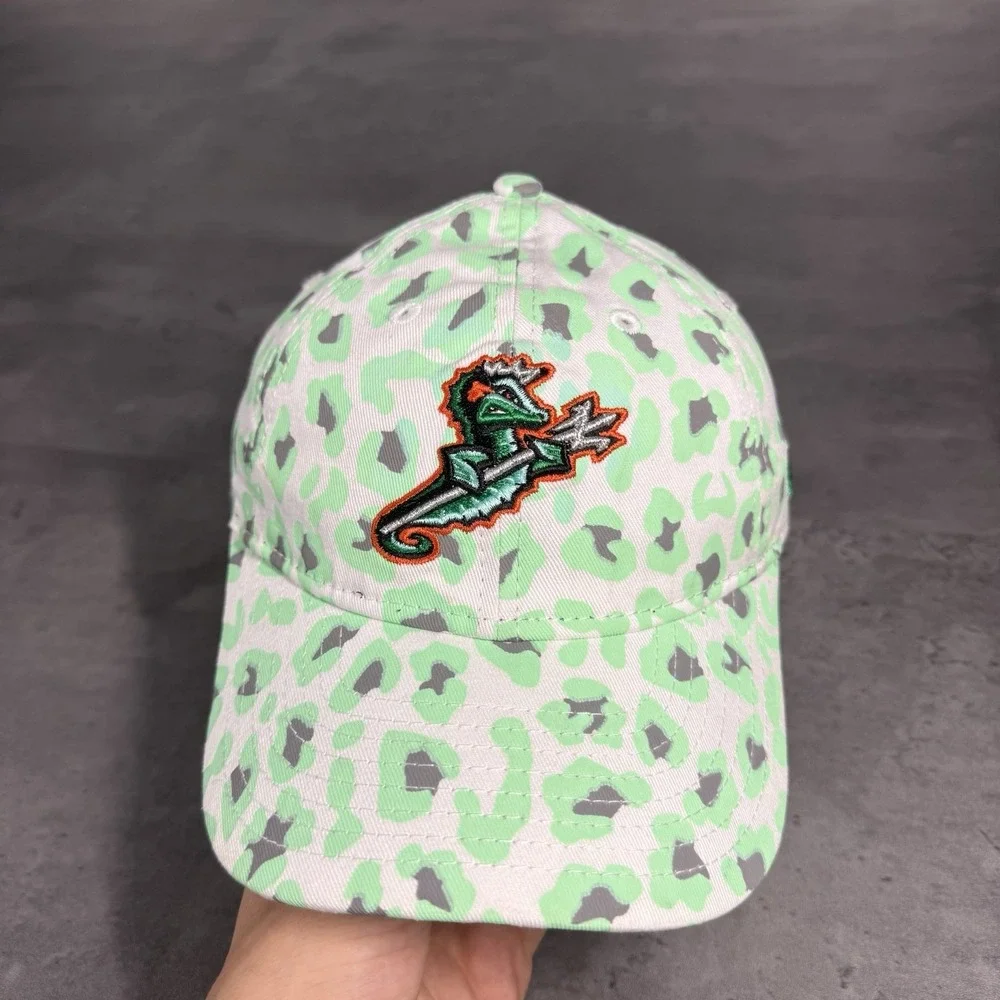 Norfolk Tides Hat New Era Cap Youth‎ Kids Green White Orange Camo Seahorse MiLB